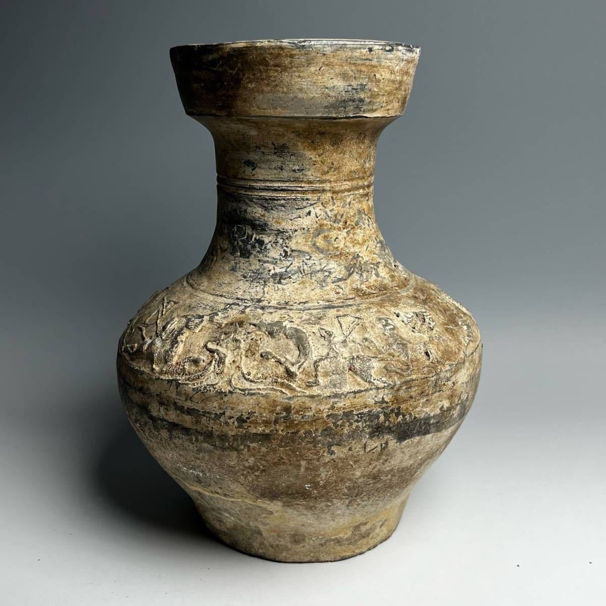 A393 漢緑釉 獣紋壺 中国 古美術 中国古玩 中国美術 唐物