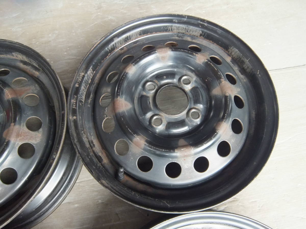 C162 14x4.5J 4穴 ハブ径59 スチール 4本 スバル R1 R2 スバル】ステラ R1 R2 純正スチールホイール 14x4.5J 4-100 +45 ハブ59