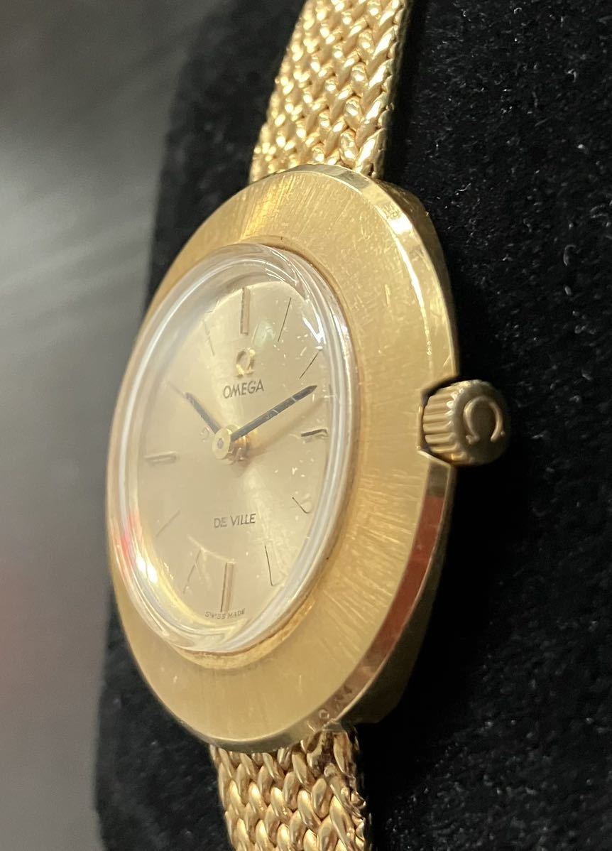ジャンク オメガ デビル 18K 手巻き レディース腕時計 総重量約34.5g 