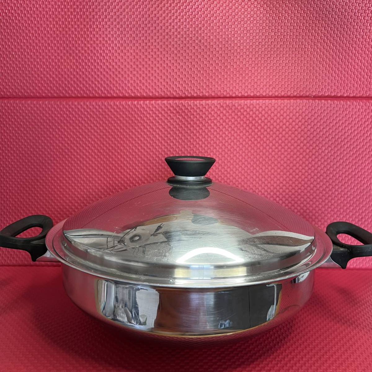 AMWAY QUEEN アムウェイ クイーン ウォック MULTI-PLY-1 STAINLESS STEEL 両手鍋 約30cm USA製 