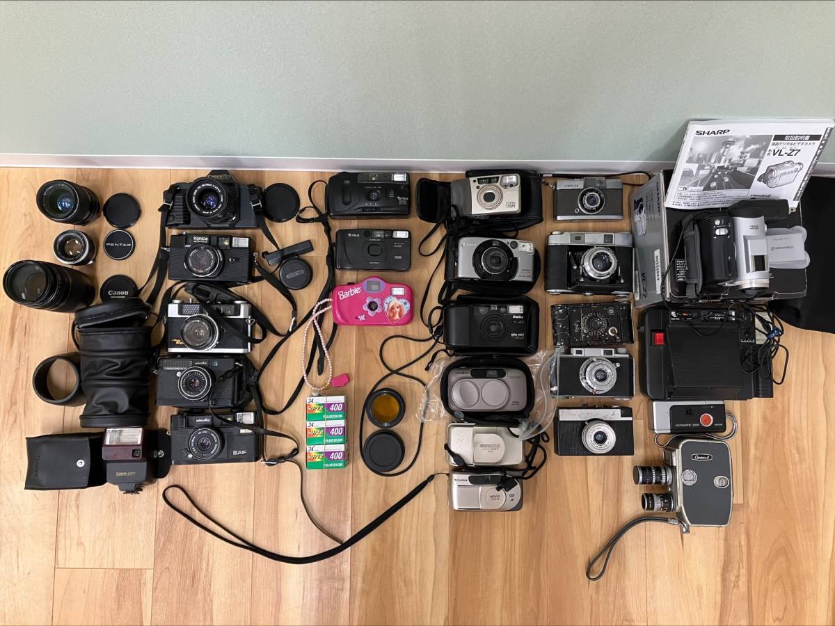 ◇◆#7361A カメラ レンズ おまとめ デジタルビデオカメラ 一眼レフ コンパクトカメラ MINOLTA PENTAX OLYMPUS CANON SHARP等々◆◇