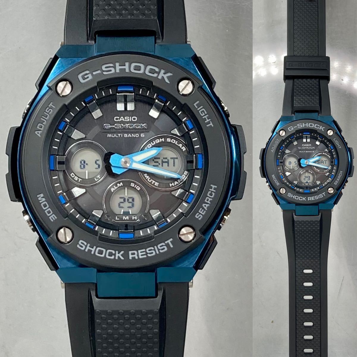 極 箱説付G-SHOCK GST-W300G-1A2JF GスチールG-STEEL タフソーラー 