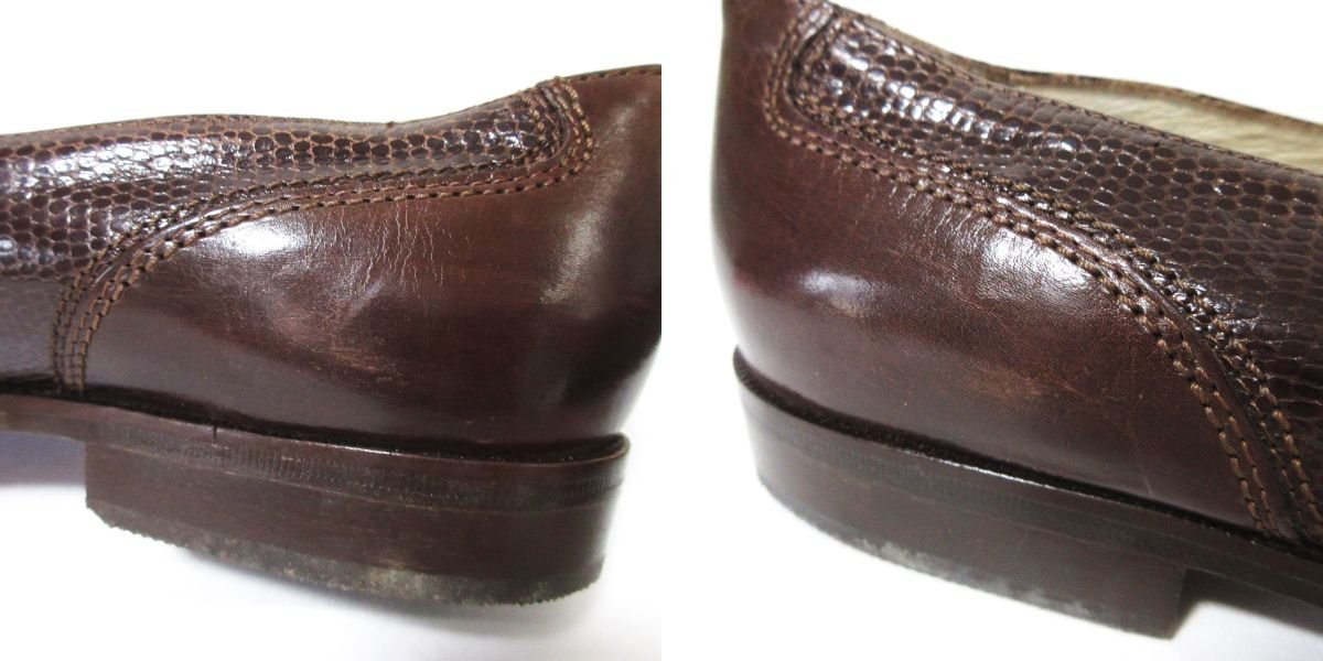 美品 BALLY バリー レザー×リザード コンビシューズ タッセル 