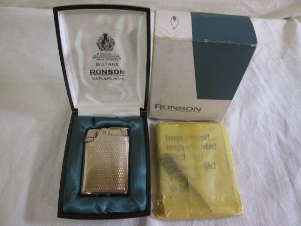 RONSON ロンソン BUTANE VARAFLAME ヴァラフレーム 1960年 ビンテージ アンティーク ガスライター 未使用 付属/箱付