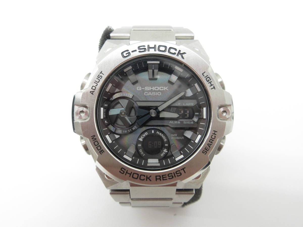 ブランド祭 時計祭 CASIO G-SHOCK GST-B400D-1AJF カシオ タフソーラー アナログ表示 メンズ腕時計 シルバー ジーショック 箱あり 中古品