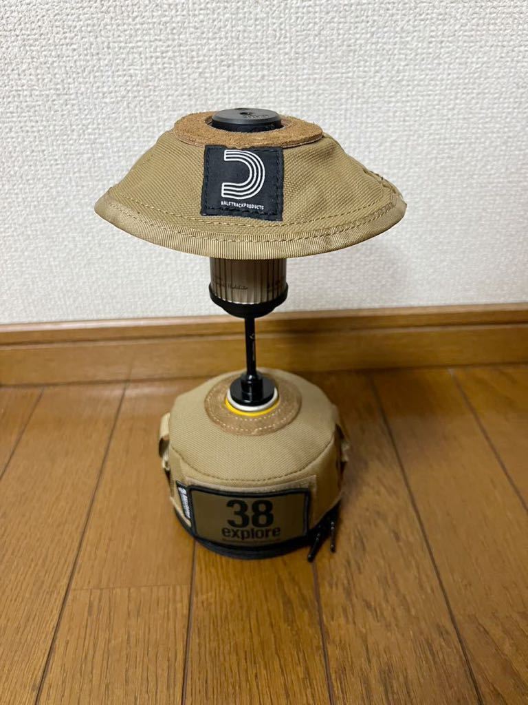 値下げ38explore ミヤビ、バリスティクスOD缶カバー、ランプシェード、38exploreワッペン、ステッカー　ライトスタンド　6点セット中古美品