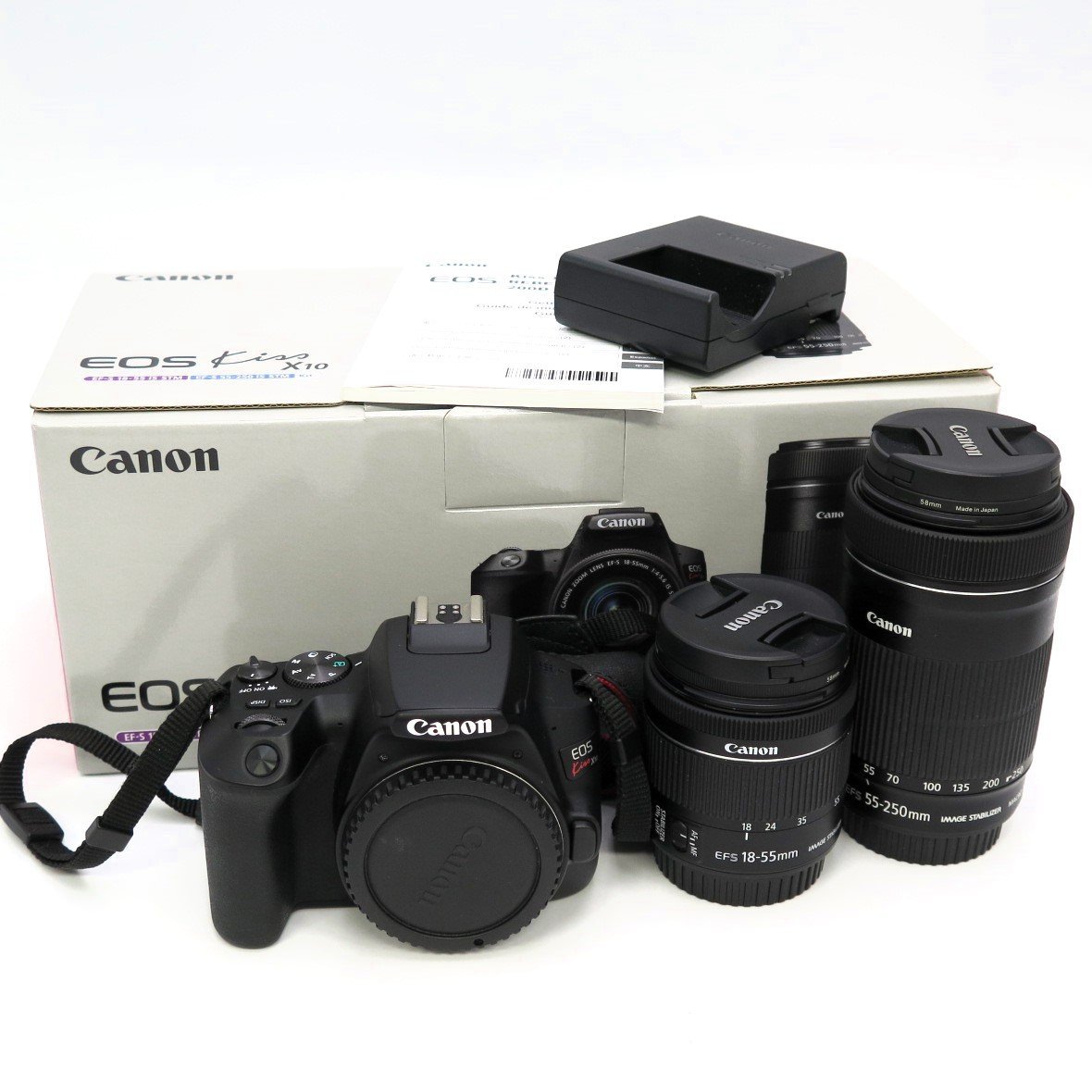 1円～ Canon キヤノン EOS Kiss X10 一眼レフカメラ EFS 18-55mm 他 箱付