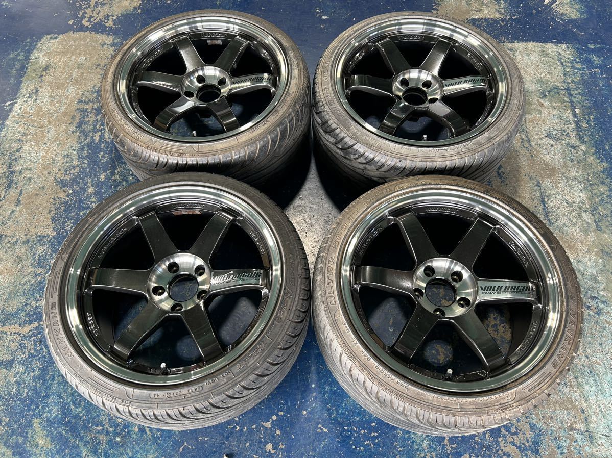絶版 RAYS TE37SL 18in 9.5J 5H 114.3 +22 ナンカン 255/35R18 PW