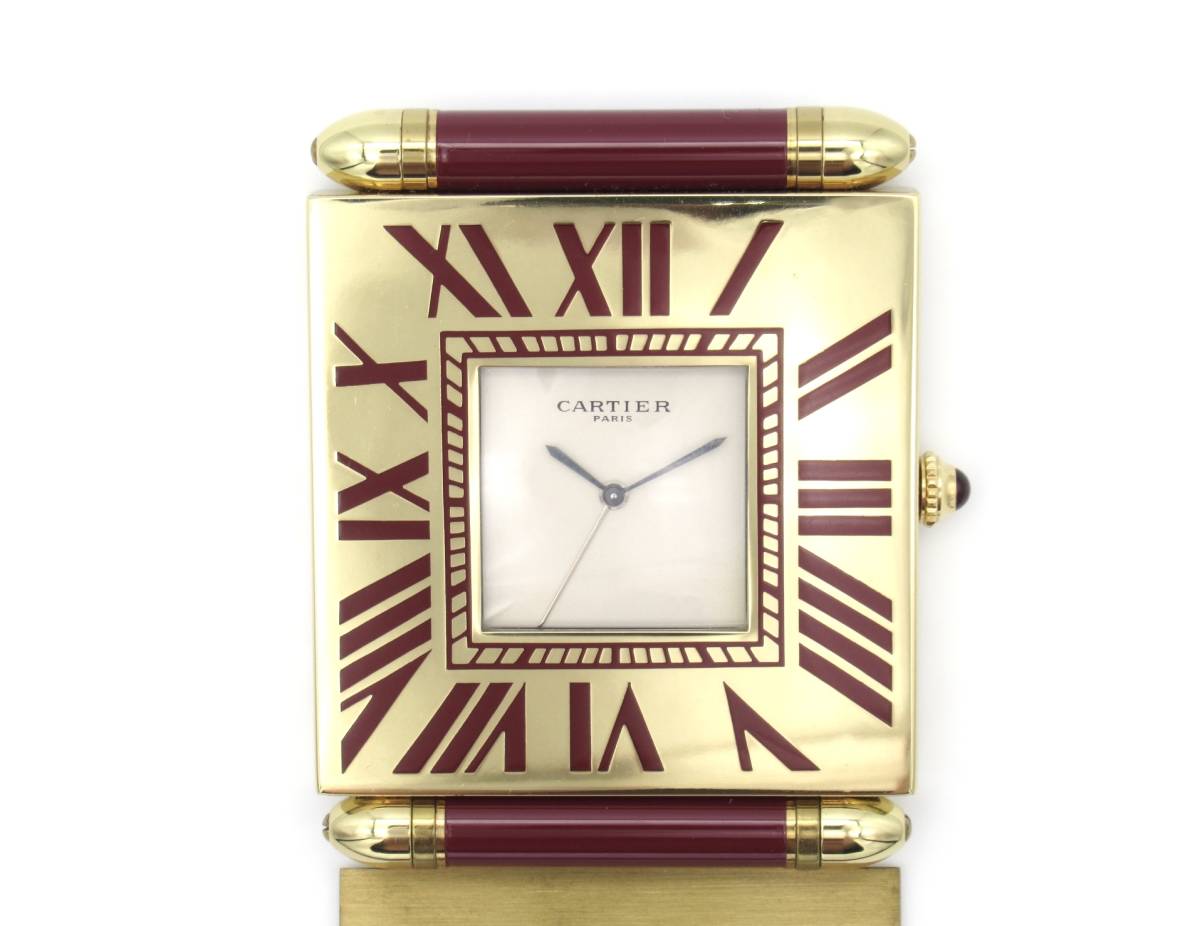 Cartier カルティエ トラベルクロック スクエア ローマン アラーム機能 