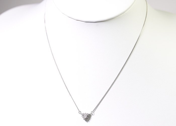 F-52☆Pt850 プラチナ ダイヤモンド0.12ct/0.14ct ネックレス 【公式通販】
