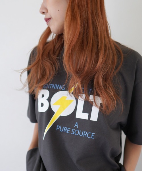 MO/LIGHTNING BOLT Lサイズ YELLOW SMILE TEE LB-LB2301