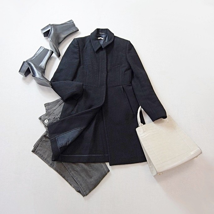 2733 MIUMIU ミュウミュウ プラダジャパン レディース ステンカラーコート ウール80 アンゴラ20 ロング ジャケット コート ブラック 38