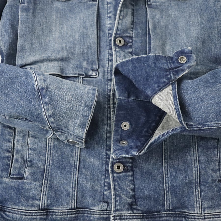 【低価，品質保証】 定価￥19，800- 新品タグ付き G-STAR RAW VODAN-R DC 3D SLIM JKT ヴィンテージ加工 ストレッチデニム トラッカージャケット L バイク