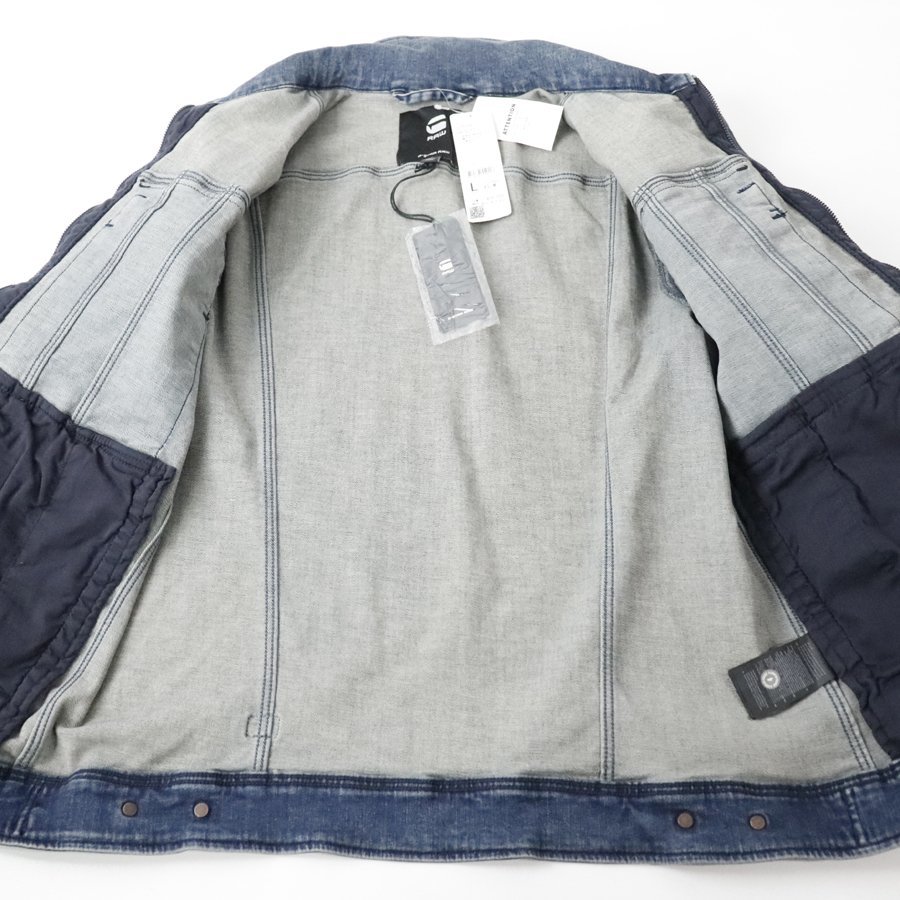 【低価，品質保証】 定価￥19，800- 新品タグ付き G-STAR RAW VODAN-R DC 3D SLIM JKT ヴィンテージ加工 ストレッチデニム トラッカージャケット L バイク