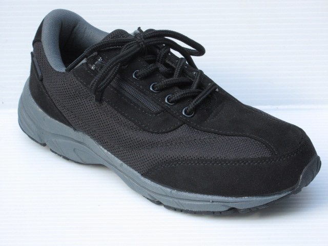 セール 23.5cm ファスナー付き ウインブルドン L032 黒 WIMBLEDON 幅広 3E 軽量 婦人 レディース スニーカー ウォーキングシューズ 旅行