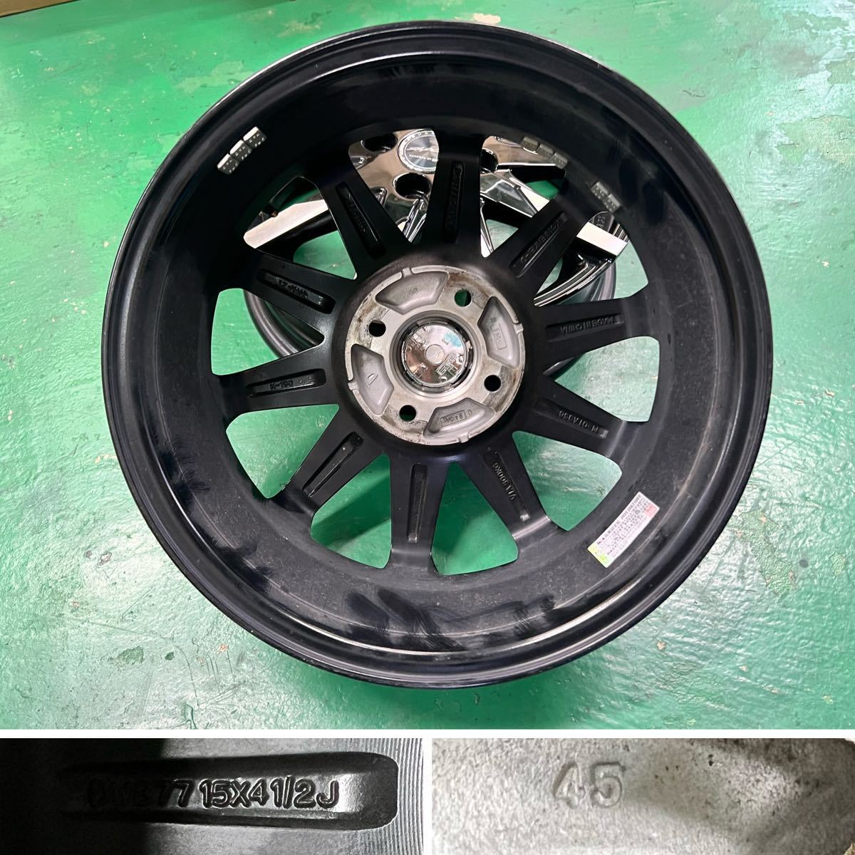 【 中古品 】 50810 共豊 ENKEI SMACK 15インチ ホイール 4本 PCD100 4穴 4.5J +45