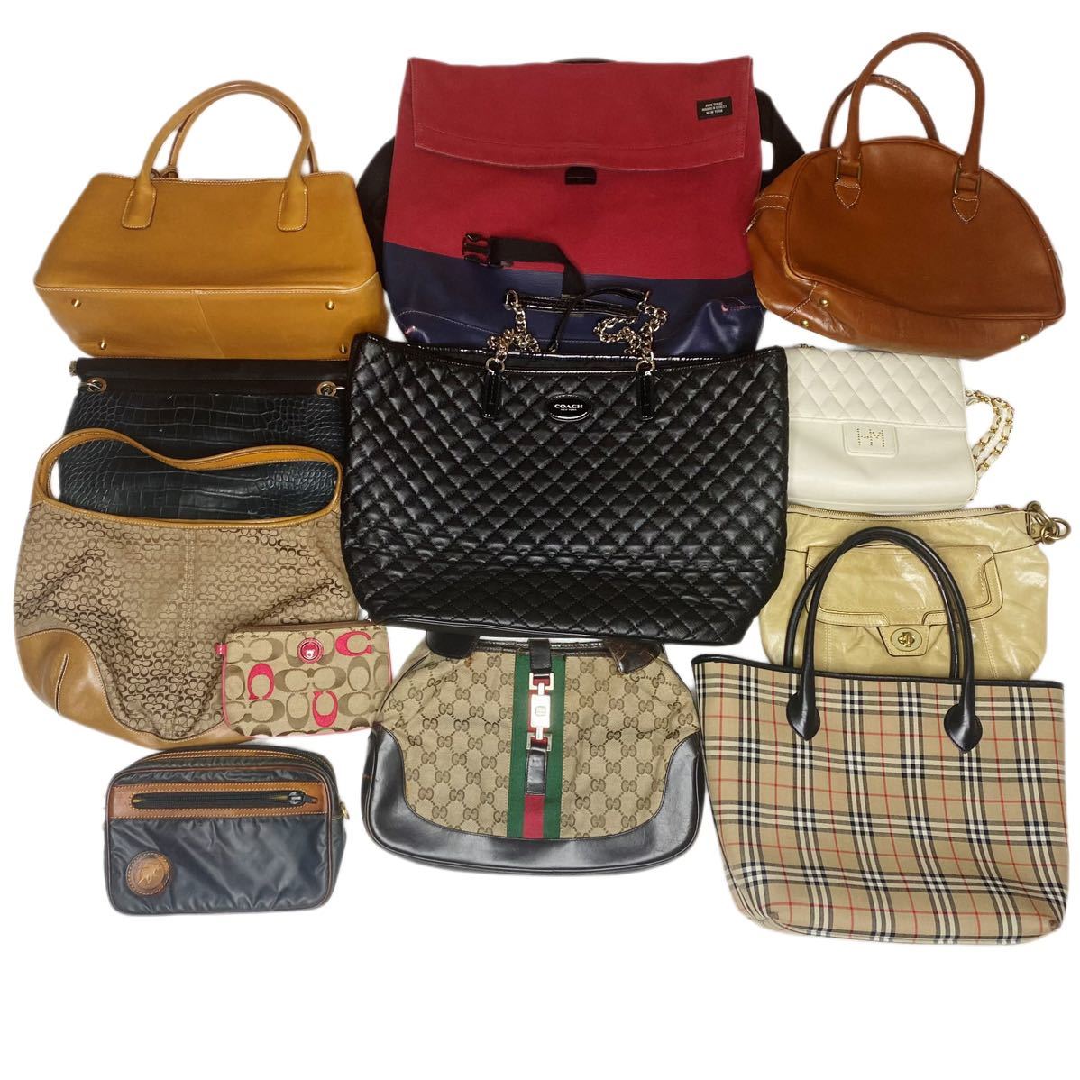 1円スタート GUCCI グッチ/Burberry バーバリー/ハンティングワールド ブランドバッグ まとめ売り GUCCI COACH Burberry