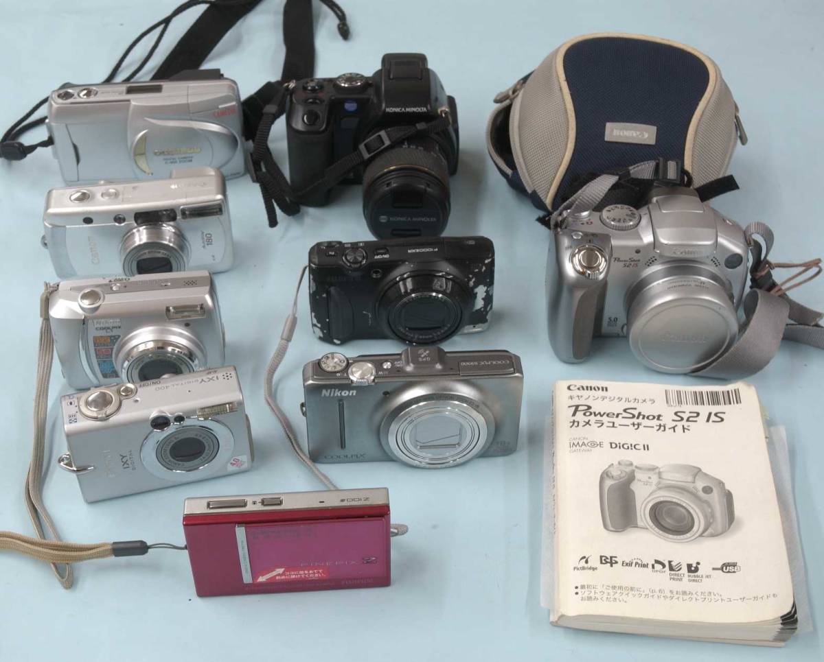 ジャンク品 コンパクトデジタルカメラ 9台まとめて NIKON/FUJI/CANON 