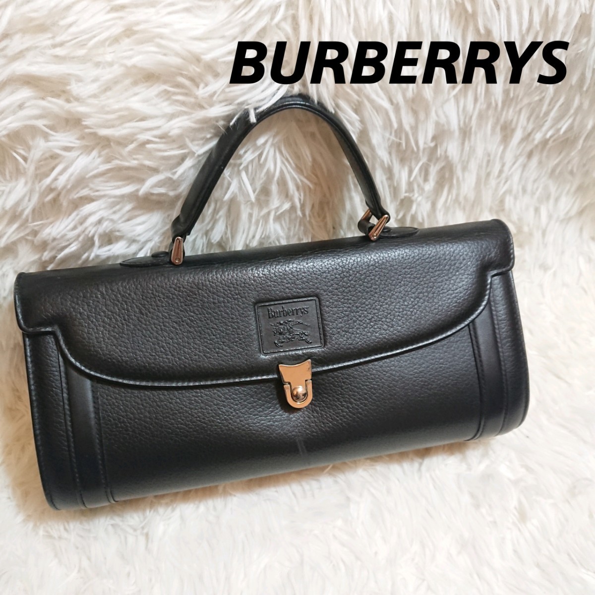 極美品》BURBERRY バーバリー レザー ノバチェック ロゴプレート ミニ 