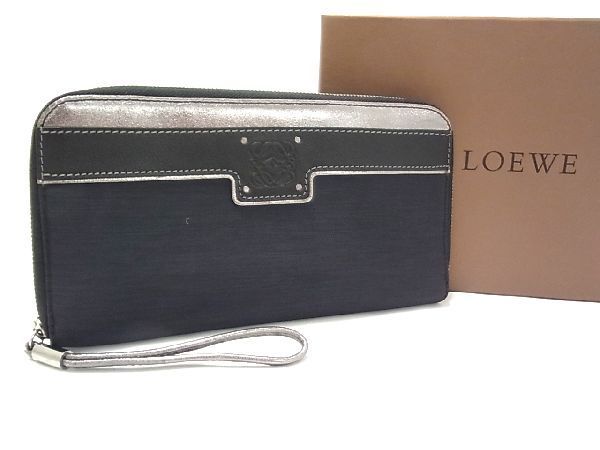 1円 □新品同様□ LOEWE ロエベ アナグラム ナイロンキャンバス 