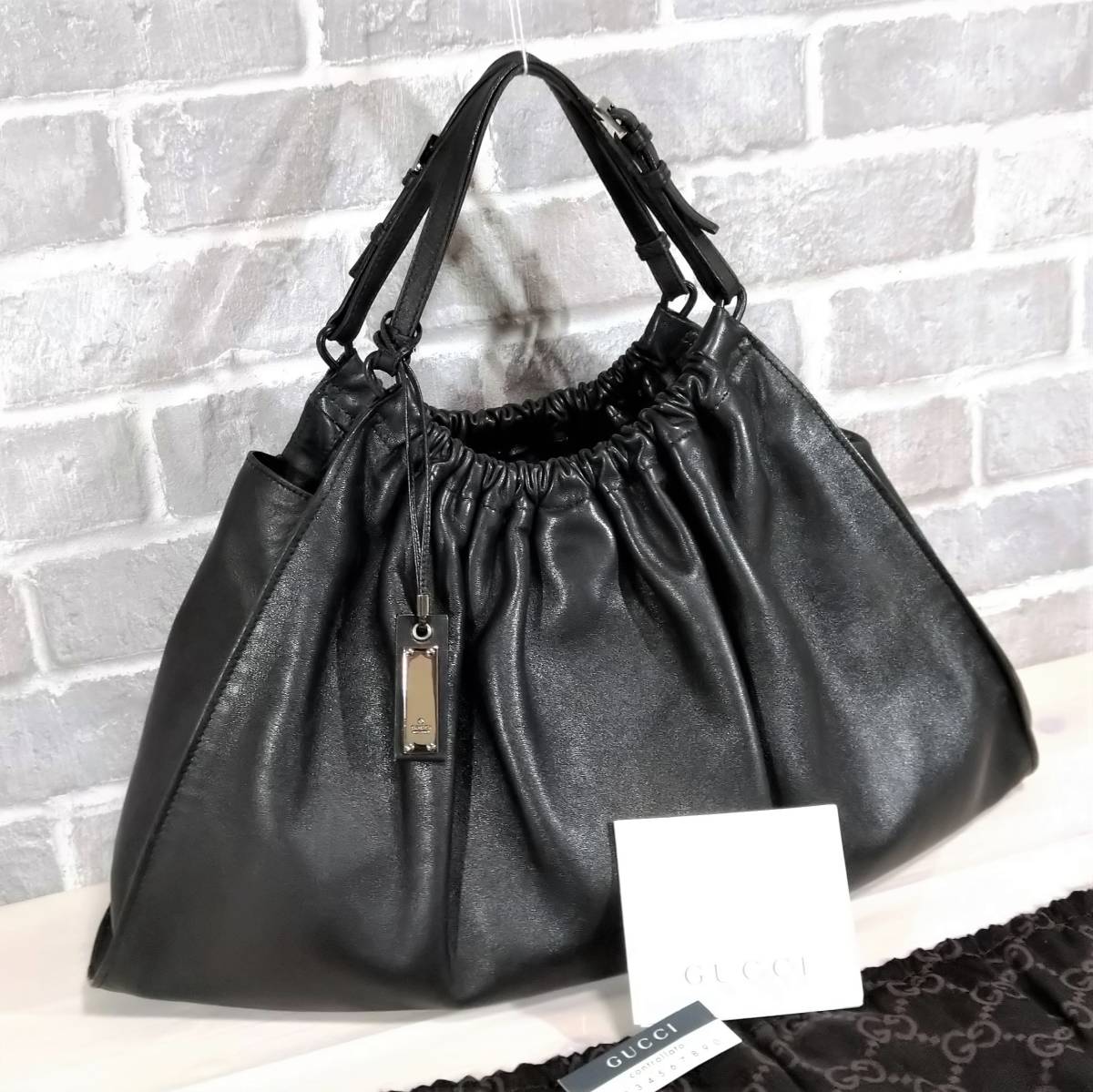 グッチ GUCCI レザー ブラック 美品 GG 《美品》GUCCI(グッチ 