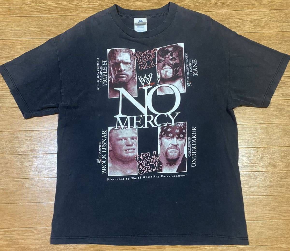 ウ*コ様 レア　WWE No Mercy Tシャツ 2002 ビンテージ レア WWE NO MERCY 2002 ビンテージ Tシャツ XL プロレス vintage KANE