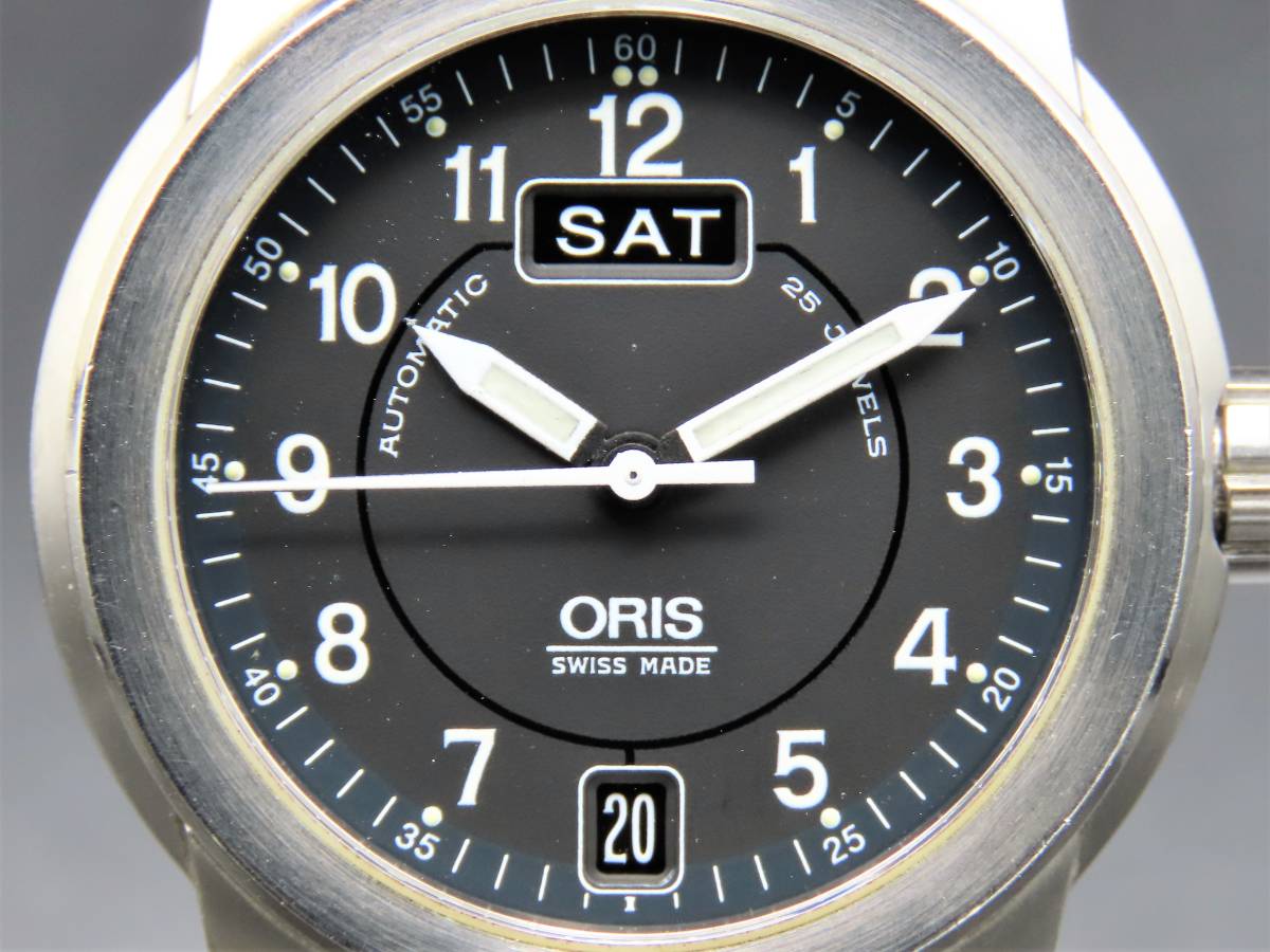1円 稼動品 正規品 ORIS オリス 7501 ビッグクラウン 裏スケルトン 
