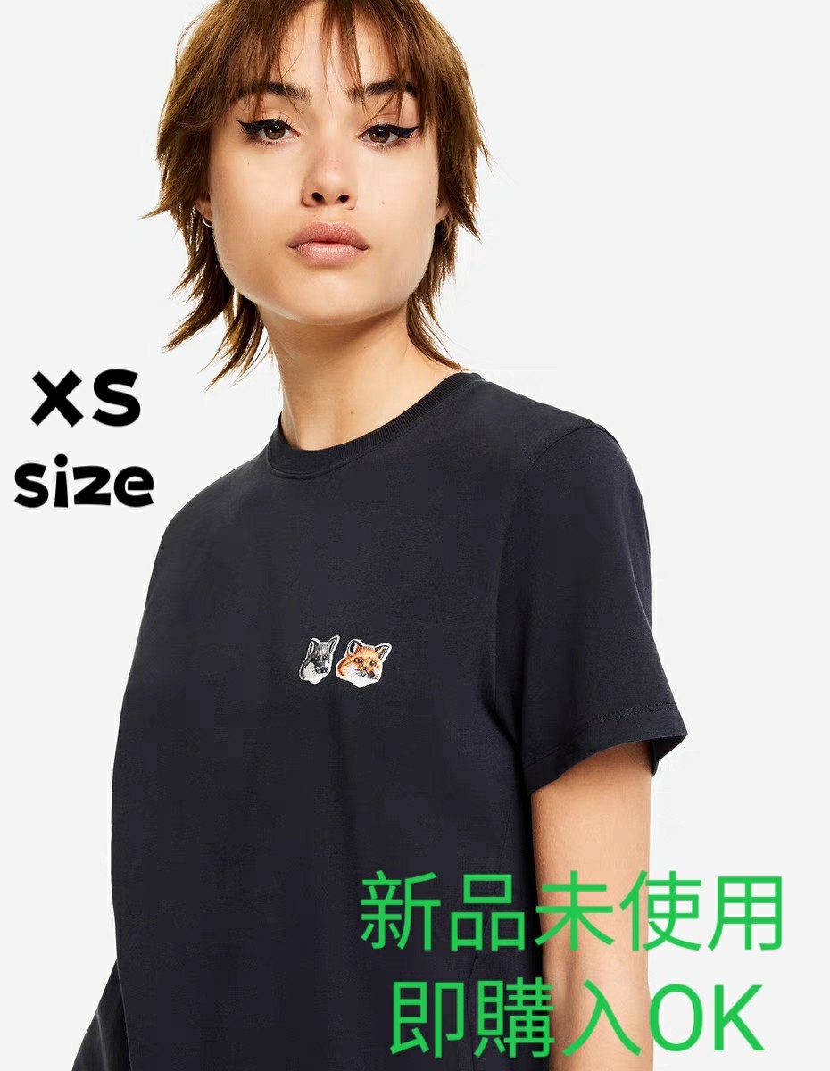 XSサイズ MAISON KITSUNE メゾンキツネ 刺繍ロゴ フォックス Tシャツ 