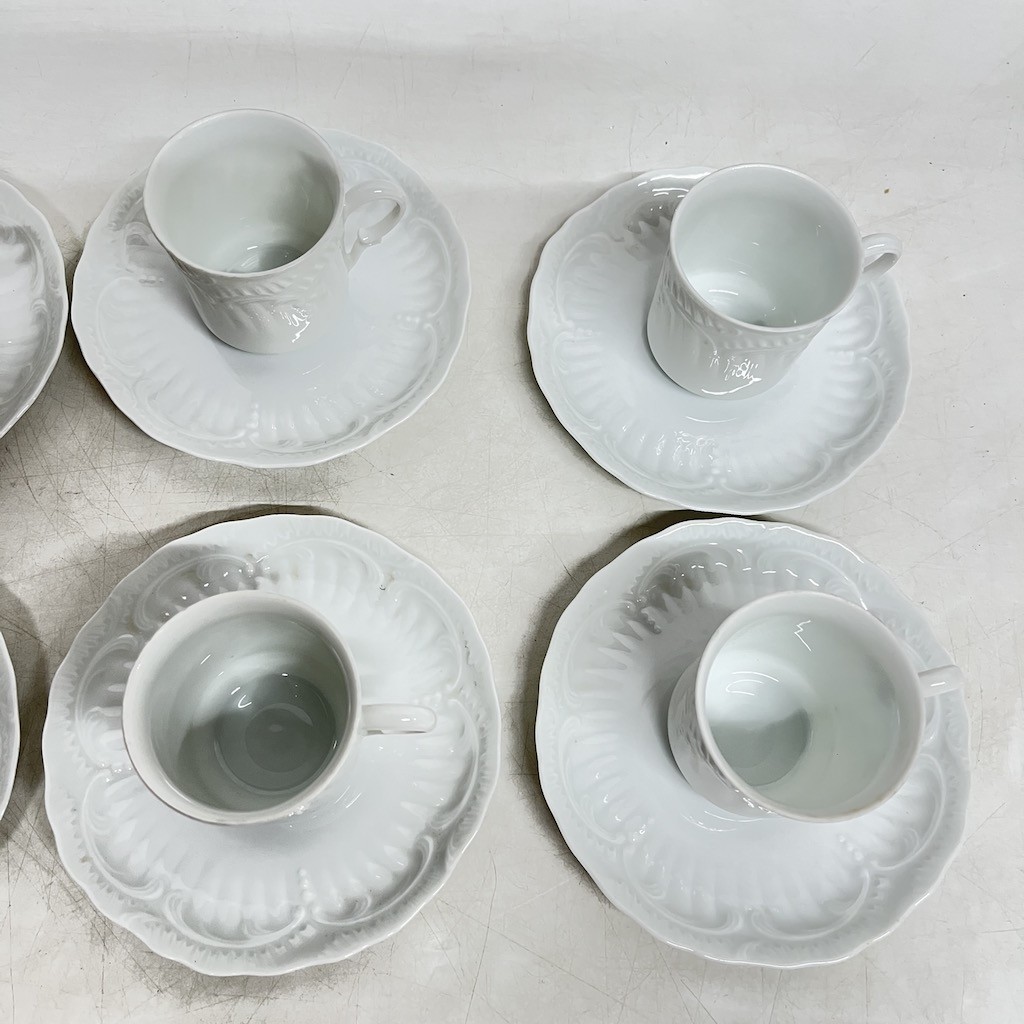 美品 Chastagner リモージュフランス カップ&amp;ソーサー6 客セット コーヒーカップ ティーカップ 食器 デミタスカップ 室D0803-11