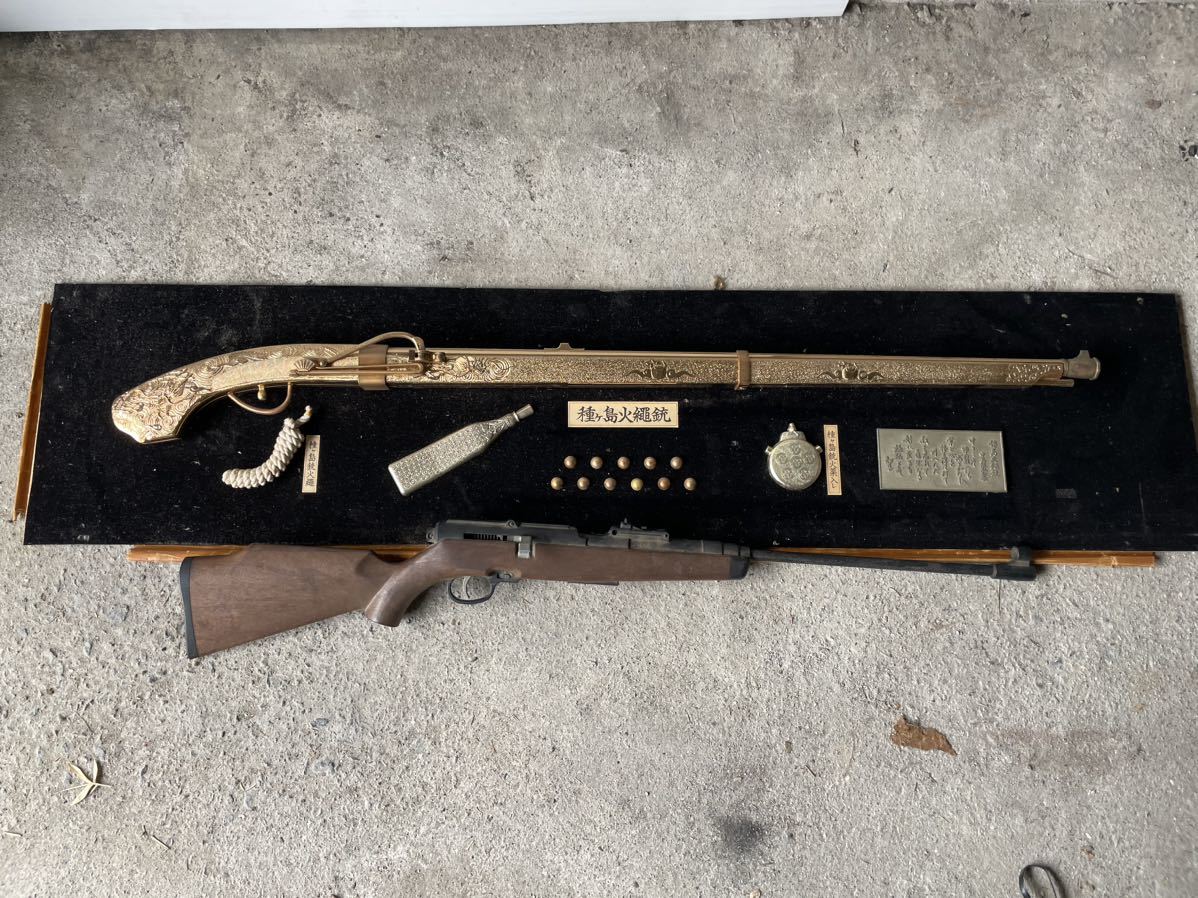 種ヶ島 火縄銃 金 レプリカ 装飾銃 装飾品 美術品 飾り レトロ  