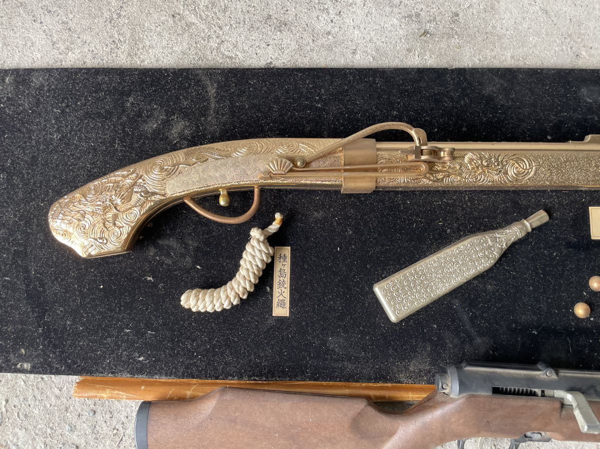 種ヶ島 火縄銃 金 レプリカ 装飾銃 装飾品 美術品 飾り レトロ  