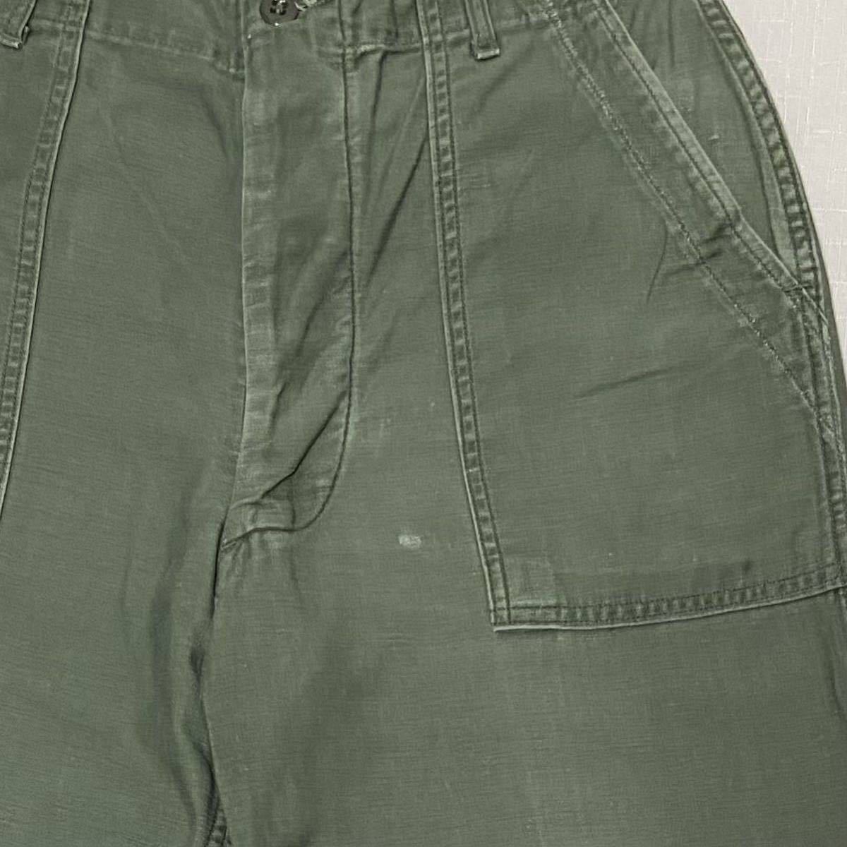 60sビンテージ US ARMY OG-107 ベイカーパンツ 平ボタン W32 L29 