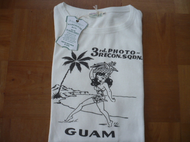 新品未使用★WAREHOUSE Lot 4091 GUAM グアム 半袖Tシャツ ウエアハウス サイズ42 XL ラージ オフホワイト タグ付き 