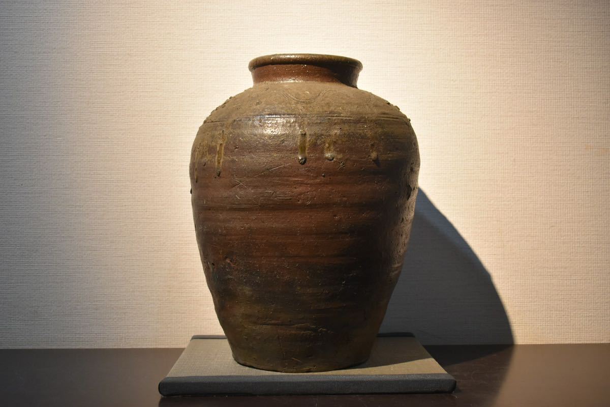 古備前 四耳壺 窯記し 素焼 在銘 桃山時代 古美術品 置物 コレクター放出美品 古備前茶壺 桃山時代 | 古物屋 壱両
