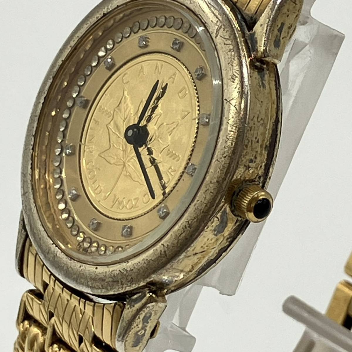 ELGIN エルジン メイプルリーフ カナダコイン 文字盤 裏蓋SV925 腕時計 