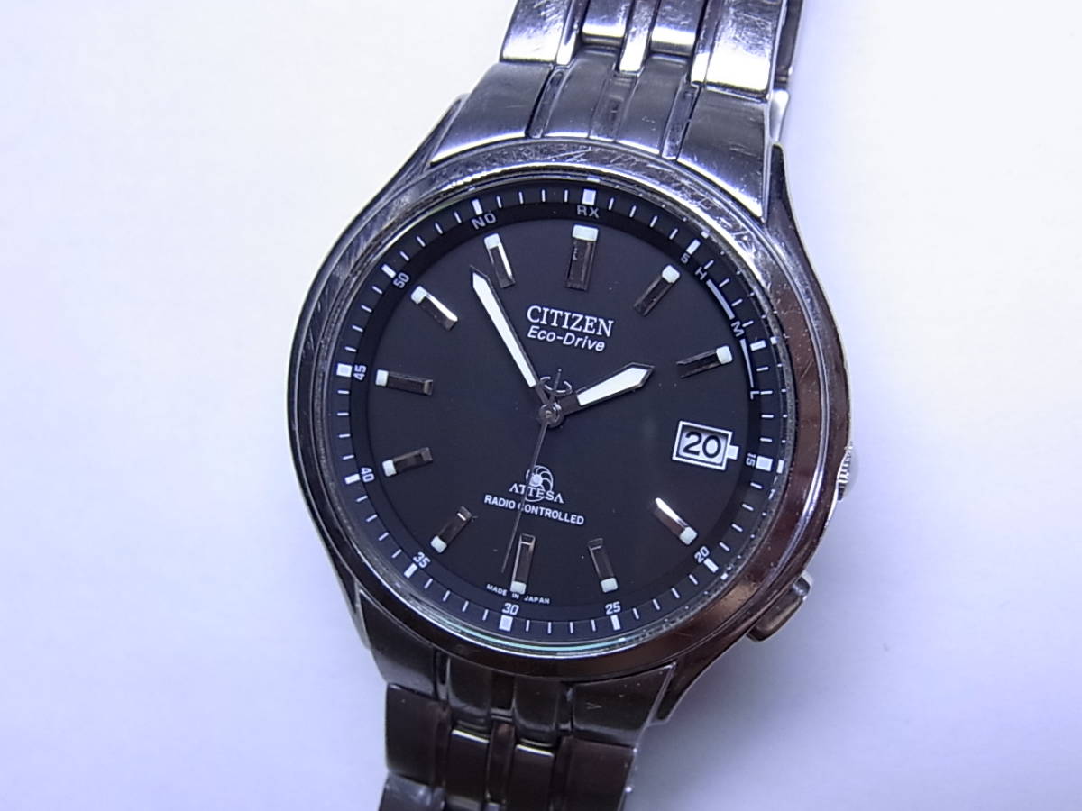 100円～動品 チタン製 CITIZENシチズン ATTESA 電波ソーラー メンズ 