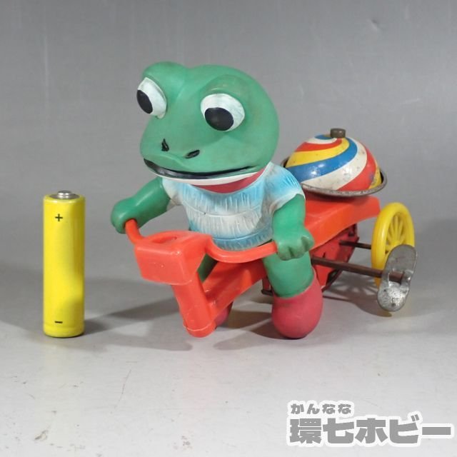 1Wn33◇当時物 マスダヤ 増田屋 ケロヨン ソフビ ブリキ 三輪車