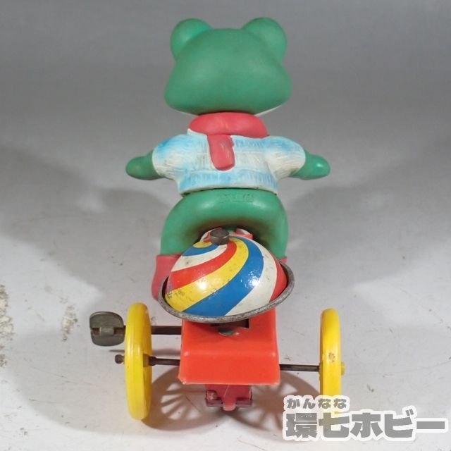 1Wn33◇当時物 マスダヤ 増田屋 ケロヨン ソフビ ブリキ 三輪車