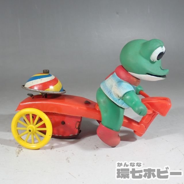 1Wn33◇当時物 マスダヤ 増田屋 ケロヨン ソフビ ブリキ 三輪車
