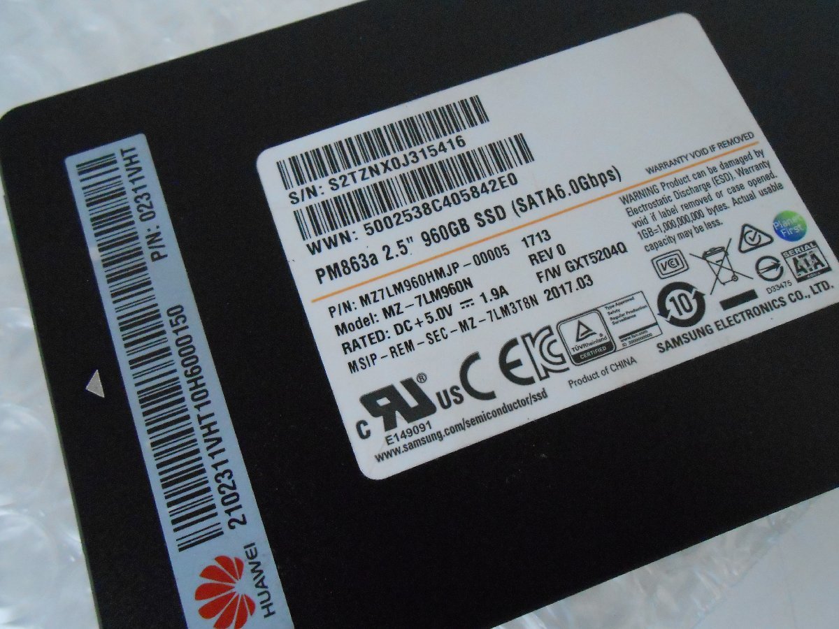 Samsung MZ-7LM960N 960GB SSD PM863a SATA 6Gbps Series
