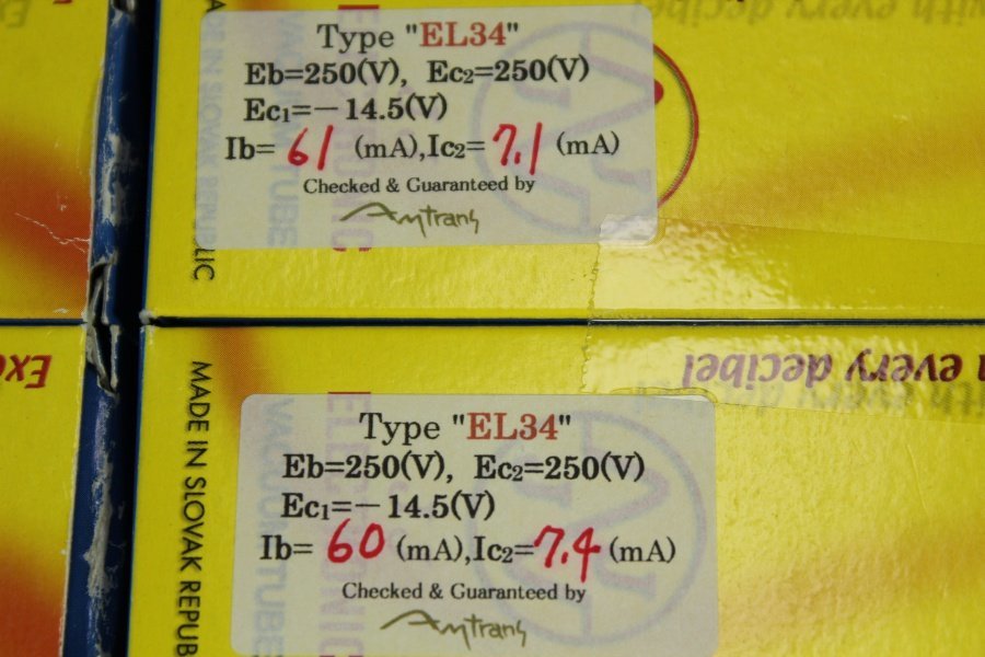 元箱入】JJ ELECTRONIC EL34 真空管 4本 【公式通販】
