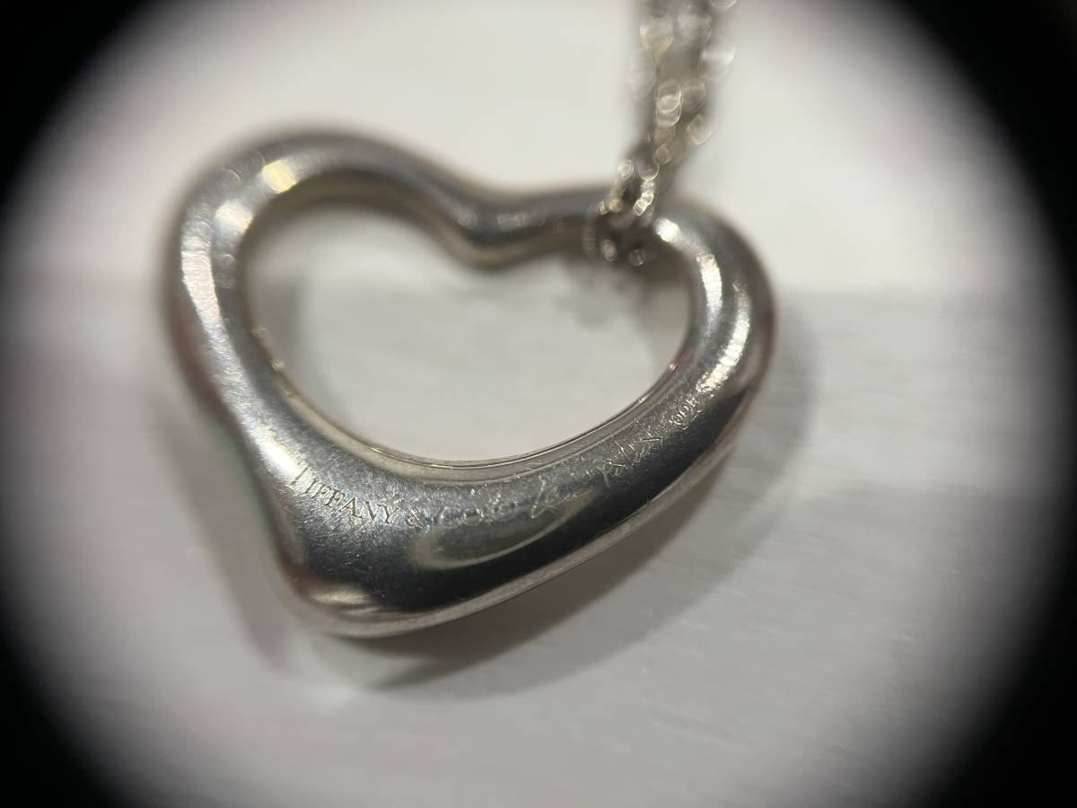 美品 TIFFANY & Co. ティファニー オープンハート ネックレス Tiffany & Co. オープンハートネックレス