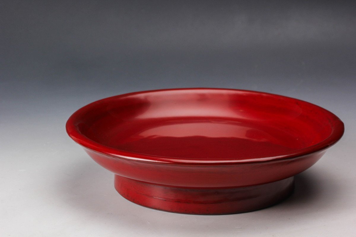 大場芳郎 漆器 佳香】大場漆部 大場芳郎 欅材朱漆麻布着せ地