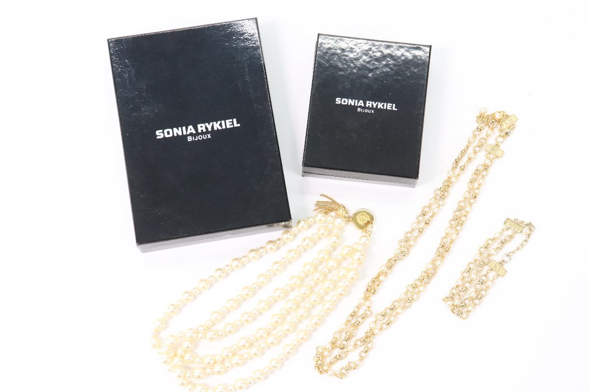 3点】SONIA RYKIEL ソニアリキエル フェイクパール ネックレス 