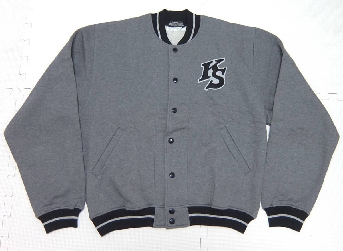 美品 K's GAME ケーズゲーム スナップボタン スウェット グレー L 裏地起毛 トレーナー 岩城滉一 