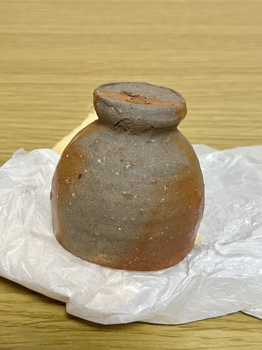 ☆希少品☆ 真作保証 人間国宝 藤原啓 備前 緋襷 酒杯(馬上杯)共箱 在