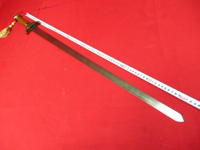 中国 刀剣 模造刀 龍泉宝剣 全長約98cm 刃渡り約76.5cm 重さ約1042.2g