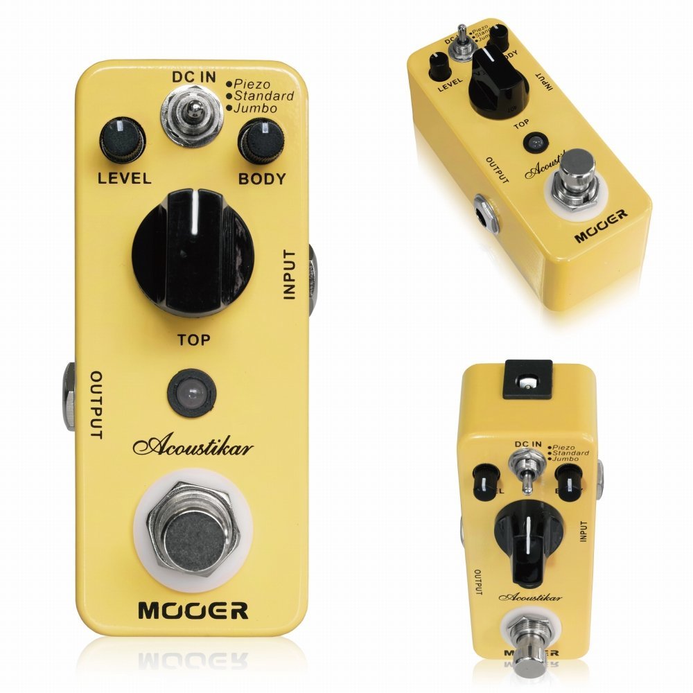 最落無し! Mooer　Acoustikar / a42703　エレキギターの音をアコースティックギターの音色に変化させるシミュレーター！　1円