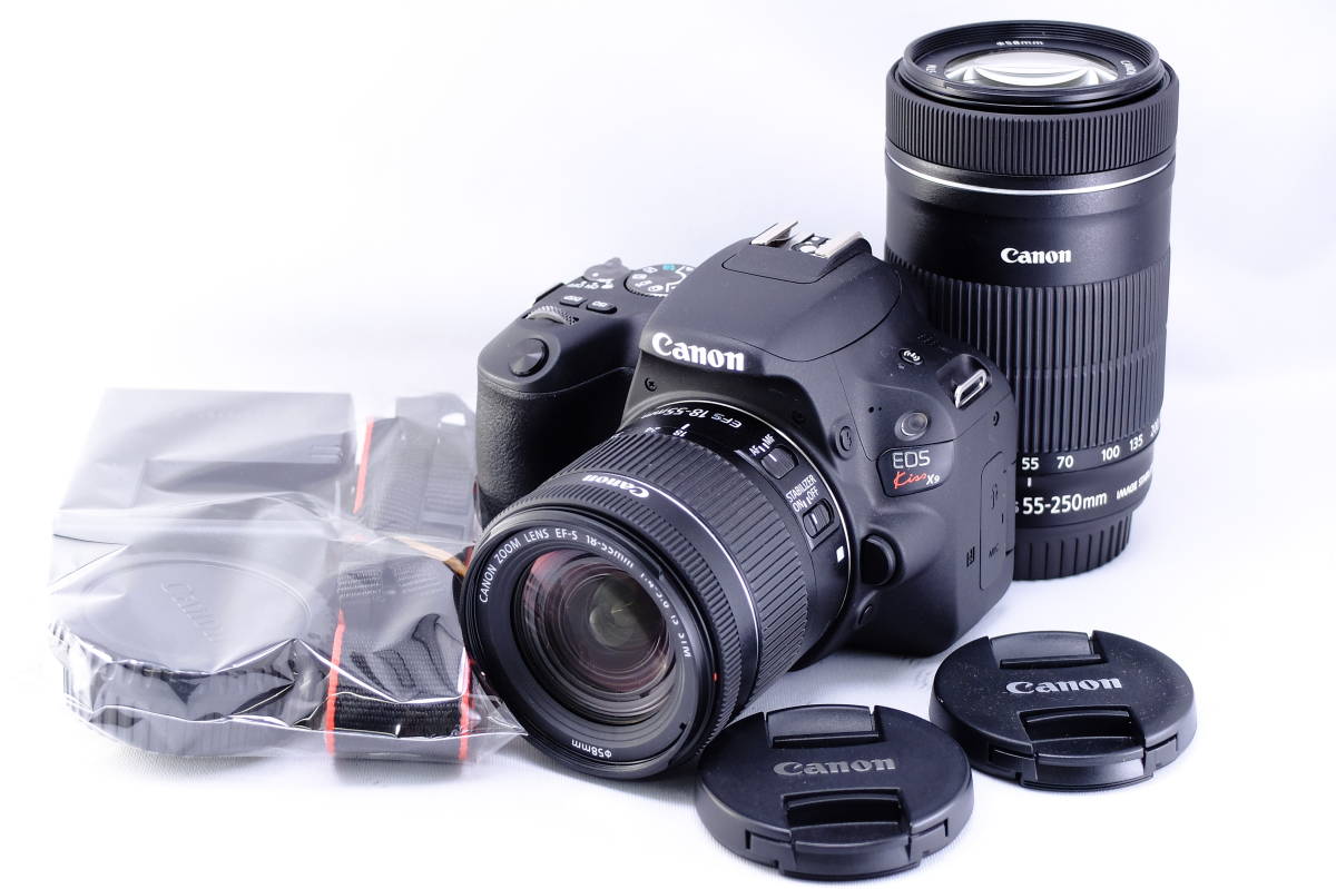 【UE09H】★売り切り★Canon キャノン EOS Kiss x9 ダブルズームキット EF-S 18-55 55-250 デジタル一眼レフカメラ