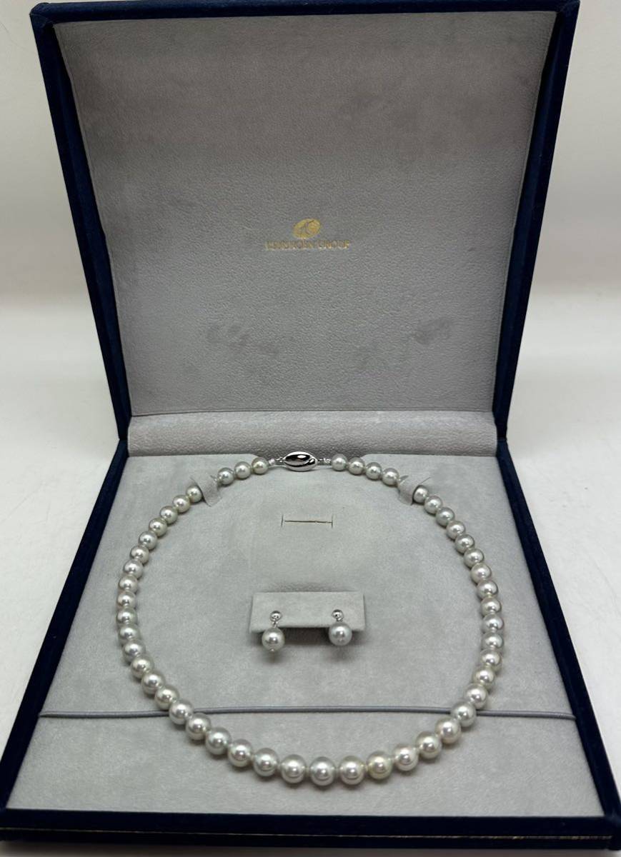 新健勝苑/KENSHOEN/真珠/パール/ネックレス/シルバー金具/ピアス/K14WG 